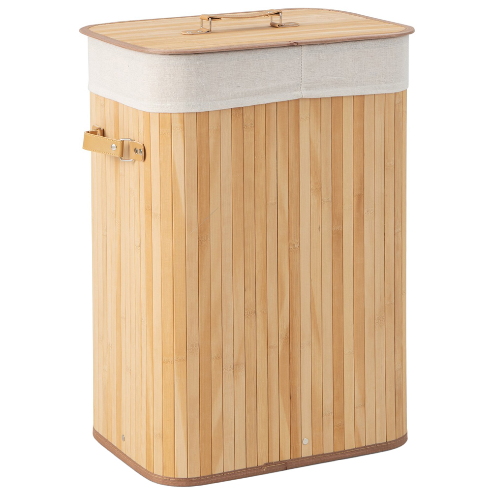 Costway Natural Bamboo Laundry Hamper 72L Image 1
