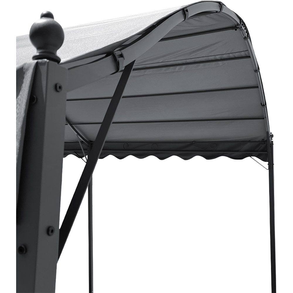 Living and Home Dark Grey Waterproof Metal Arched Pergola 3 x 4m Image 4
