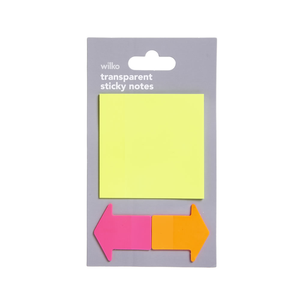 Wilko Transparent Sticky Notes Wilko