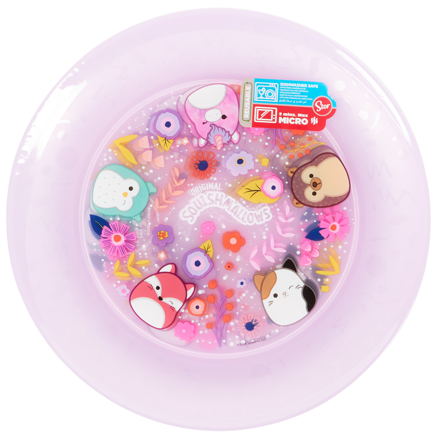 Pack of 4 Squishmallows Reusable Plates  - Violet Image 1