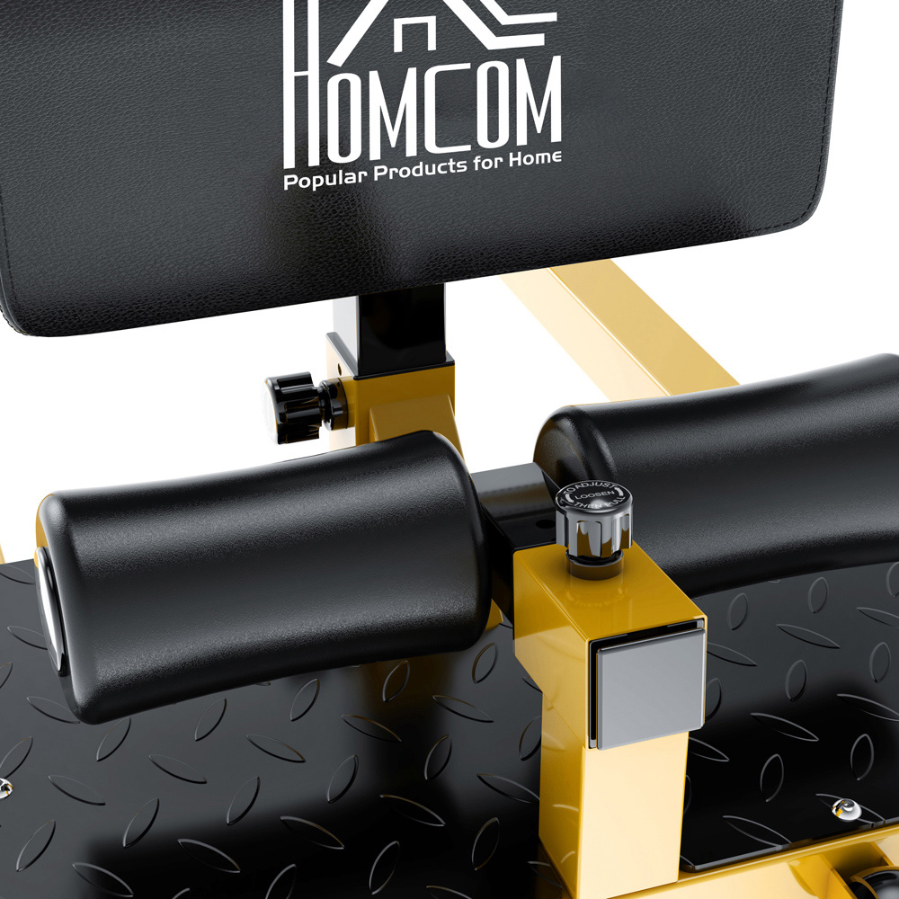 HOMCOM 3 in 1 Yellow Padded Deep Sissy Squat Machine Image 3