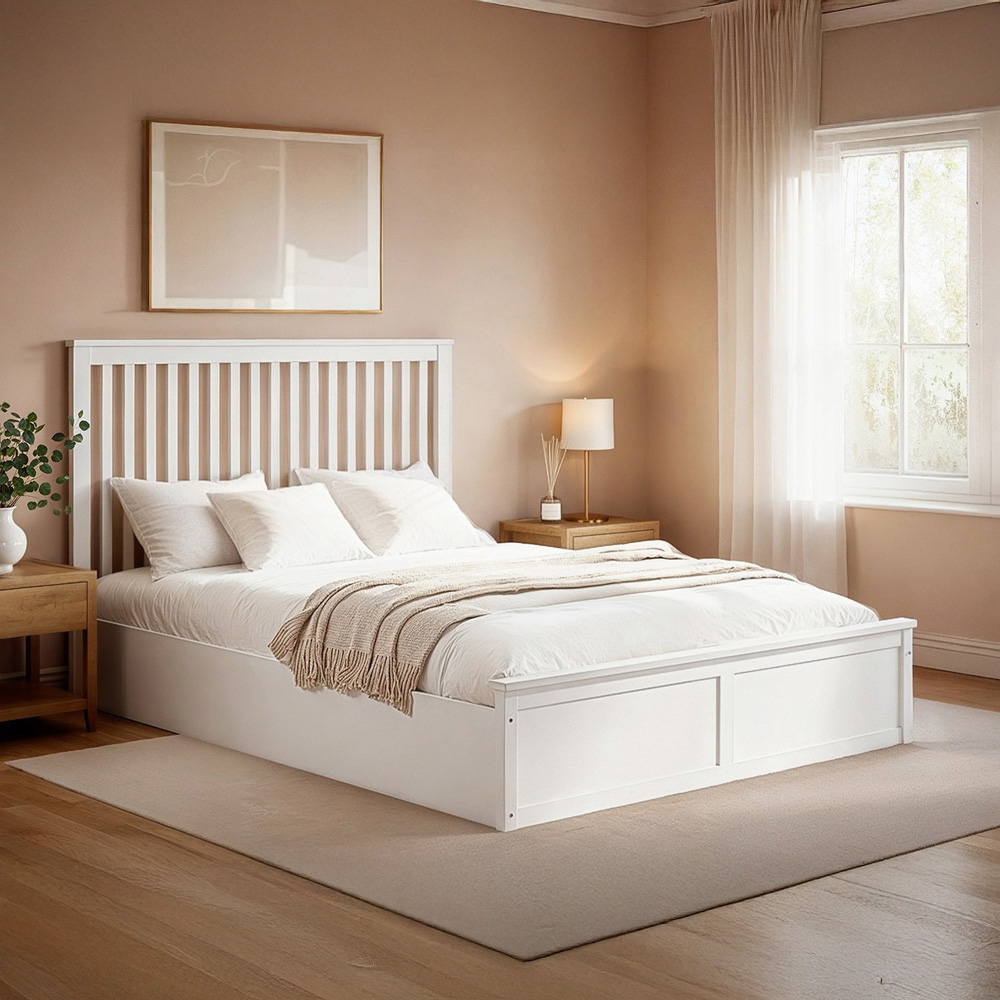 Flair Airedale Double White Wooden Ottoman Bed Image 4