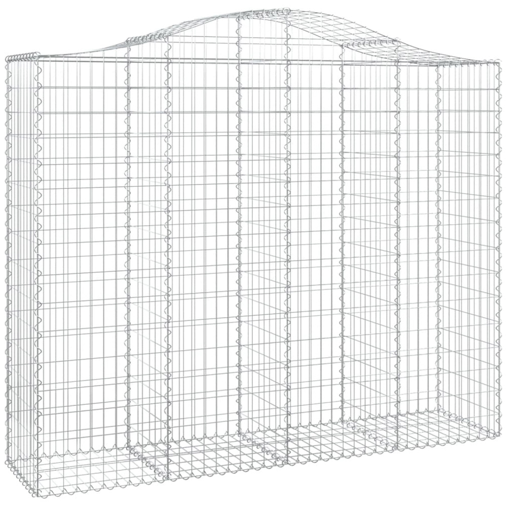 vidaXL Silver Galvanised Iron Arched Gabion Basket 200 x 50 x 160/180cm 3 Pack Image 1