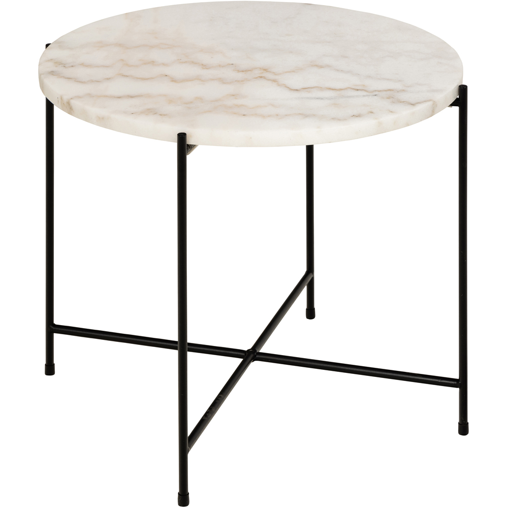 Florence Avila White Marble Top Side Table Image 3