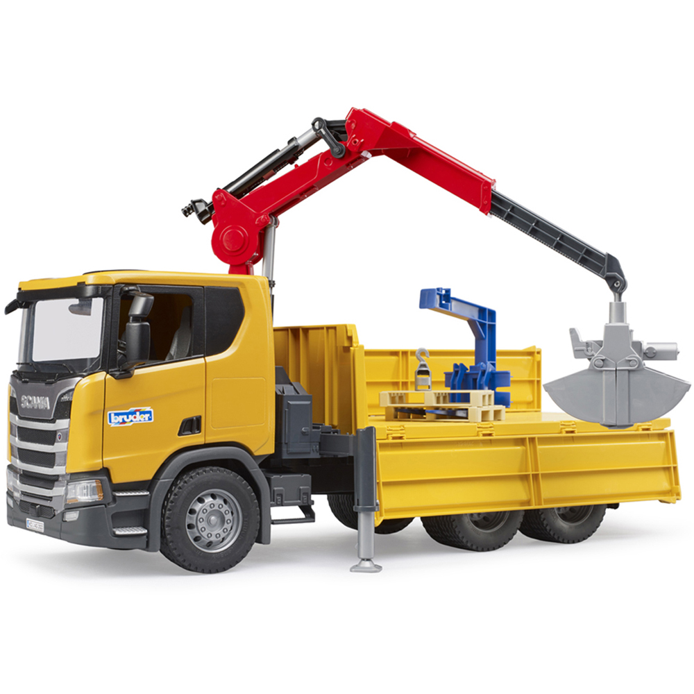 Bruder Kids Scania Super 560R Construction Truck with Crane and 2 Pallet Playset Model Image 9