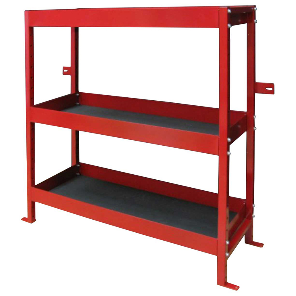 MonsterShop 3 Shelf Red Volcano Metal Van Shelving Rack Image 1