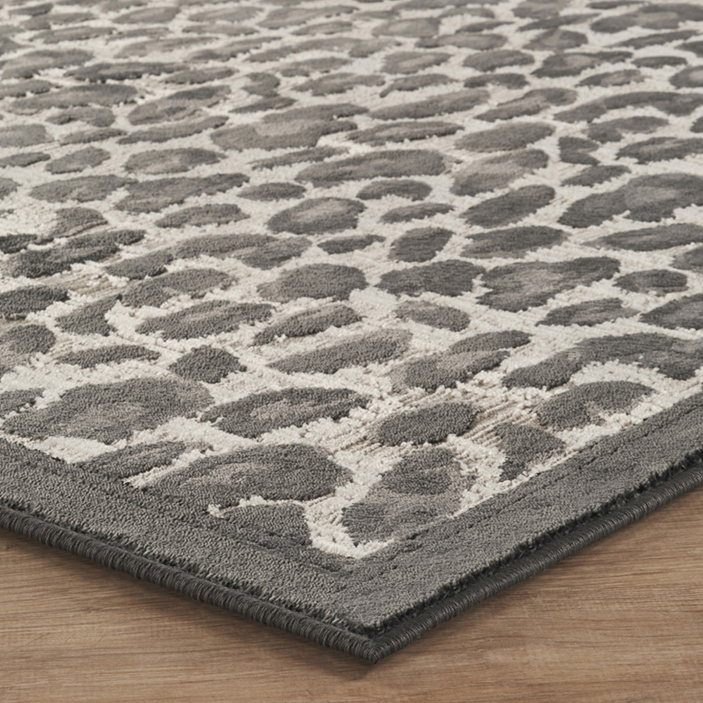 Mayfair Living Room Area Rug Metallic Sheen Contemporary Modern Leopard Design - Black 160cm x 230cm Image 4
