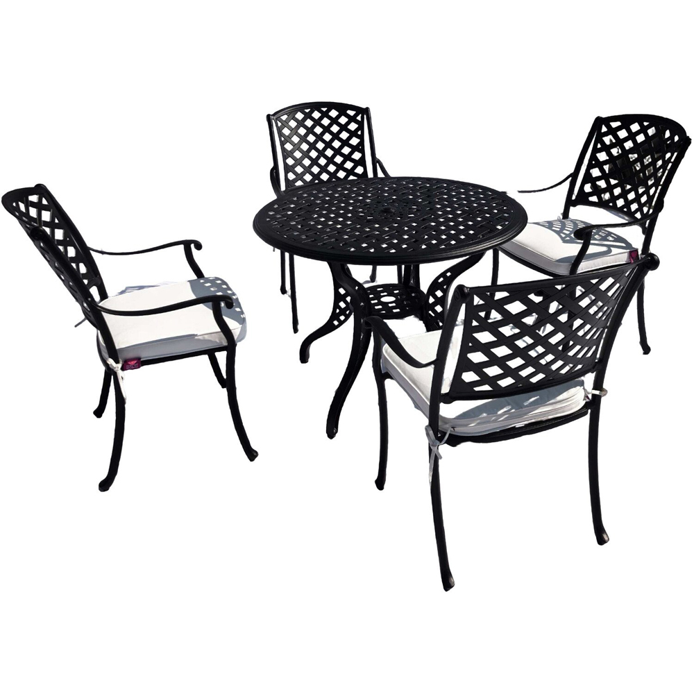 Vera 4 Seater Cast Aluminium Dining Set Image 4