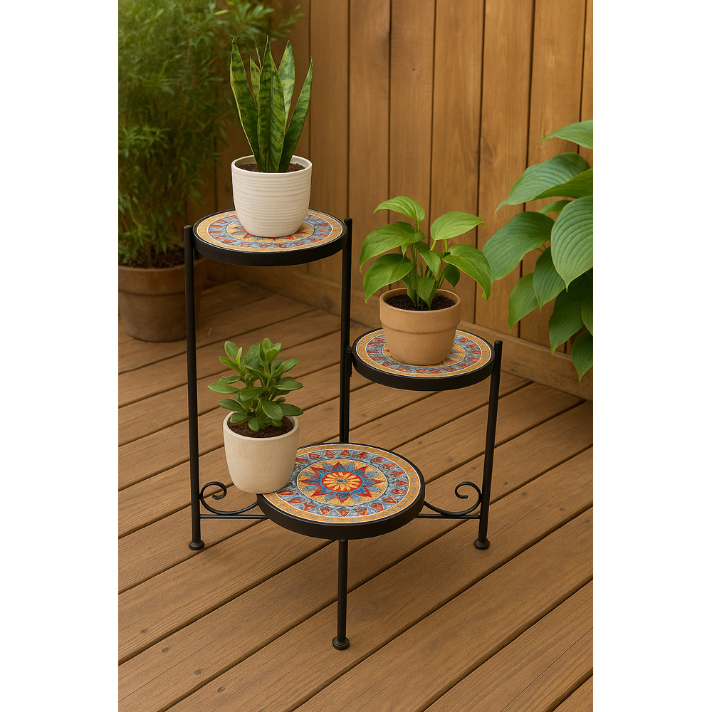 Avilo 3-Tier Mosaic Plant Stand Image 8