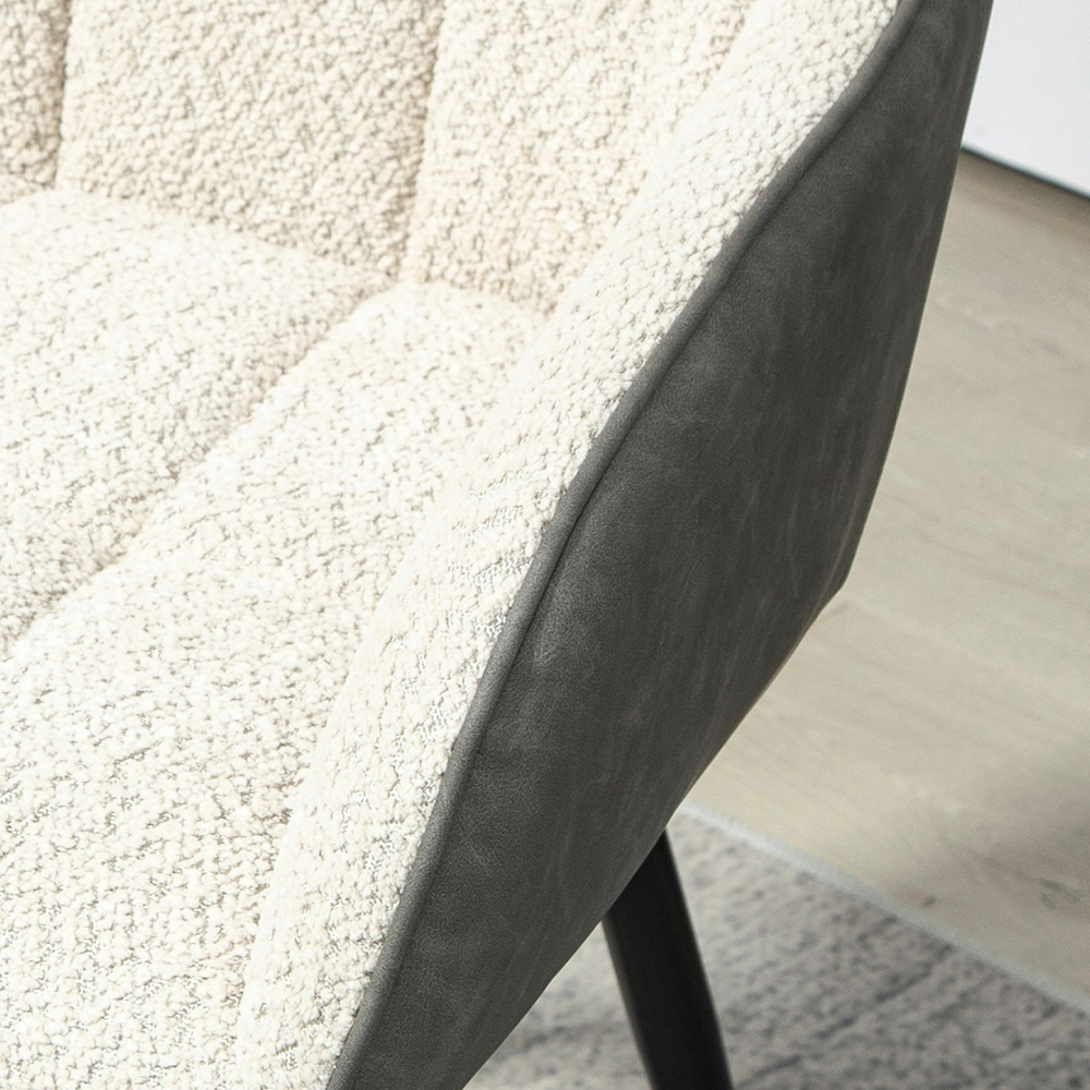 HOMCOM White Chenille Fabric Upholstered Accent Chair with Foot Pads Image 4