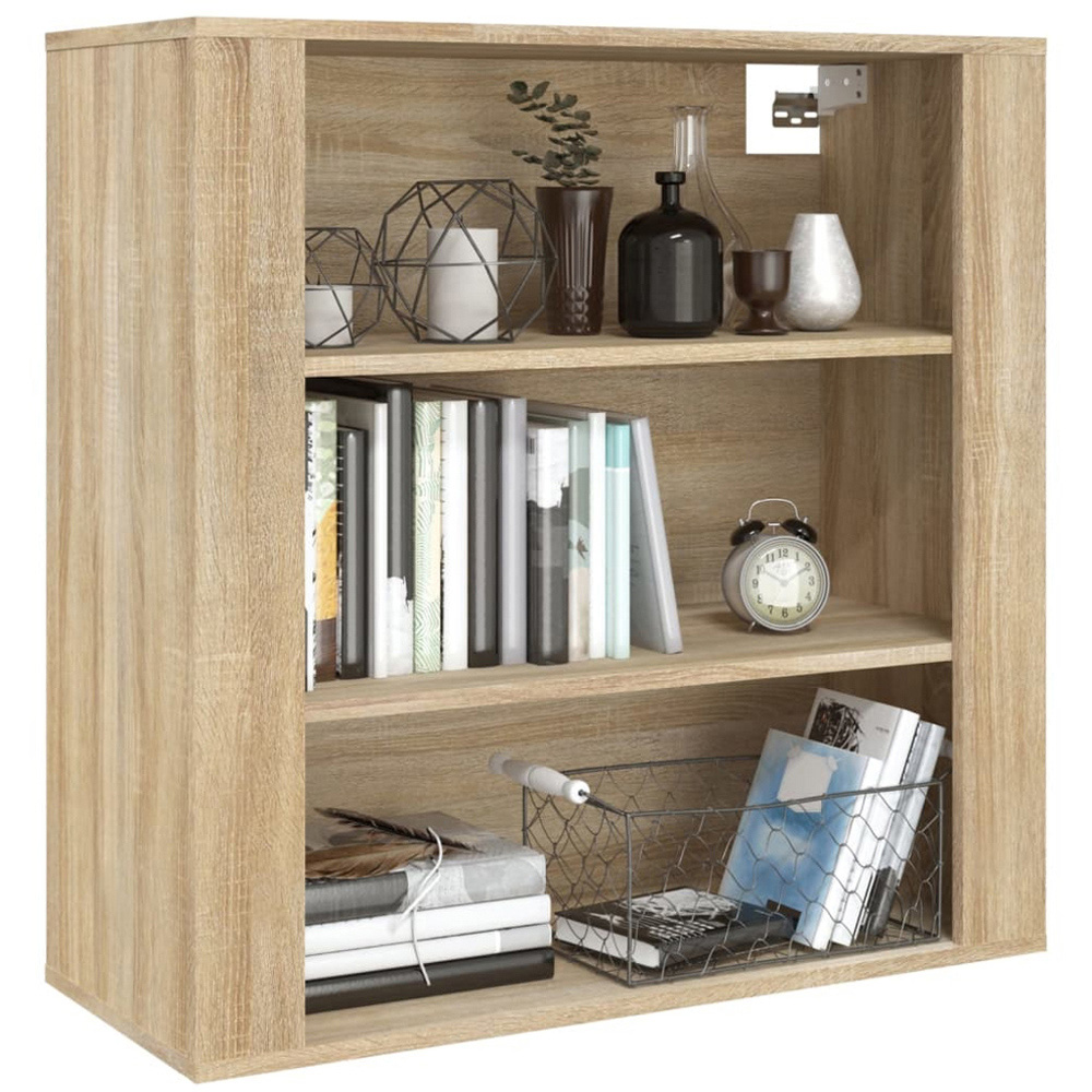 vidaXL 3 Shelf Sonoma Oak Wooden Wall Cabinet Image 8