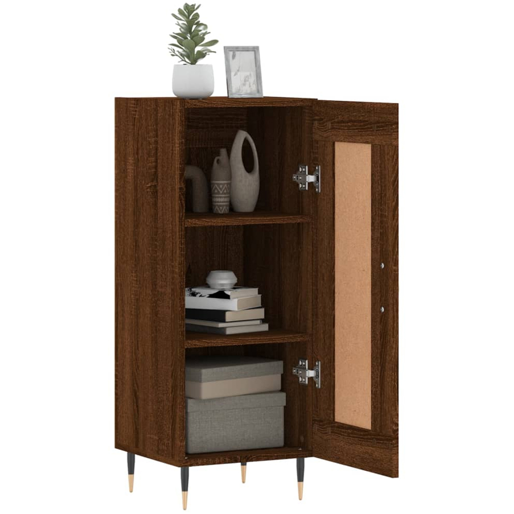 vidaXL Single Door Brown Oak Sideboard Image 4