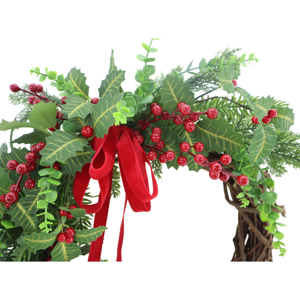 Holly Bow Half Wreath Image 2
