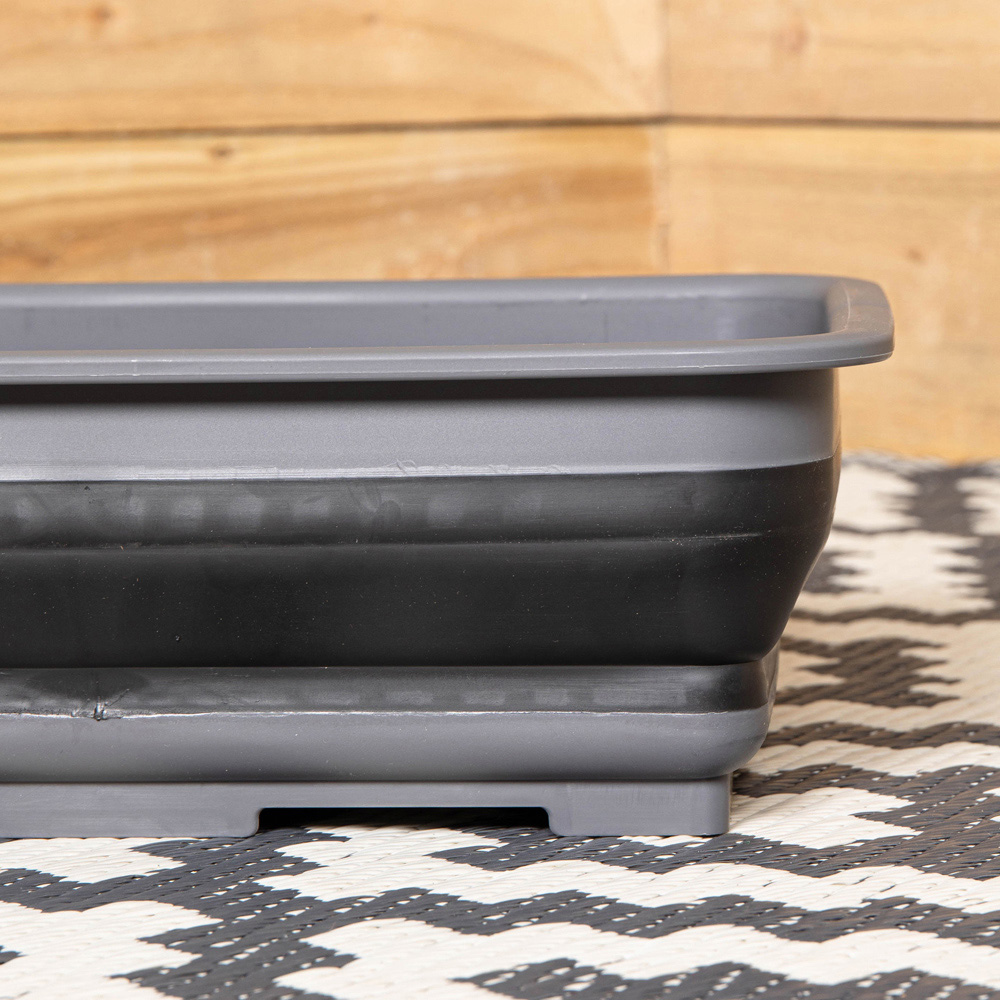 Samuel Alexander 7L Black and Grey Collapsible Camping Dish Wash Basin Tub Image 6