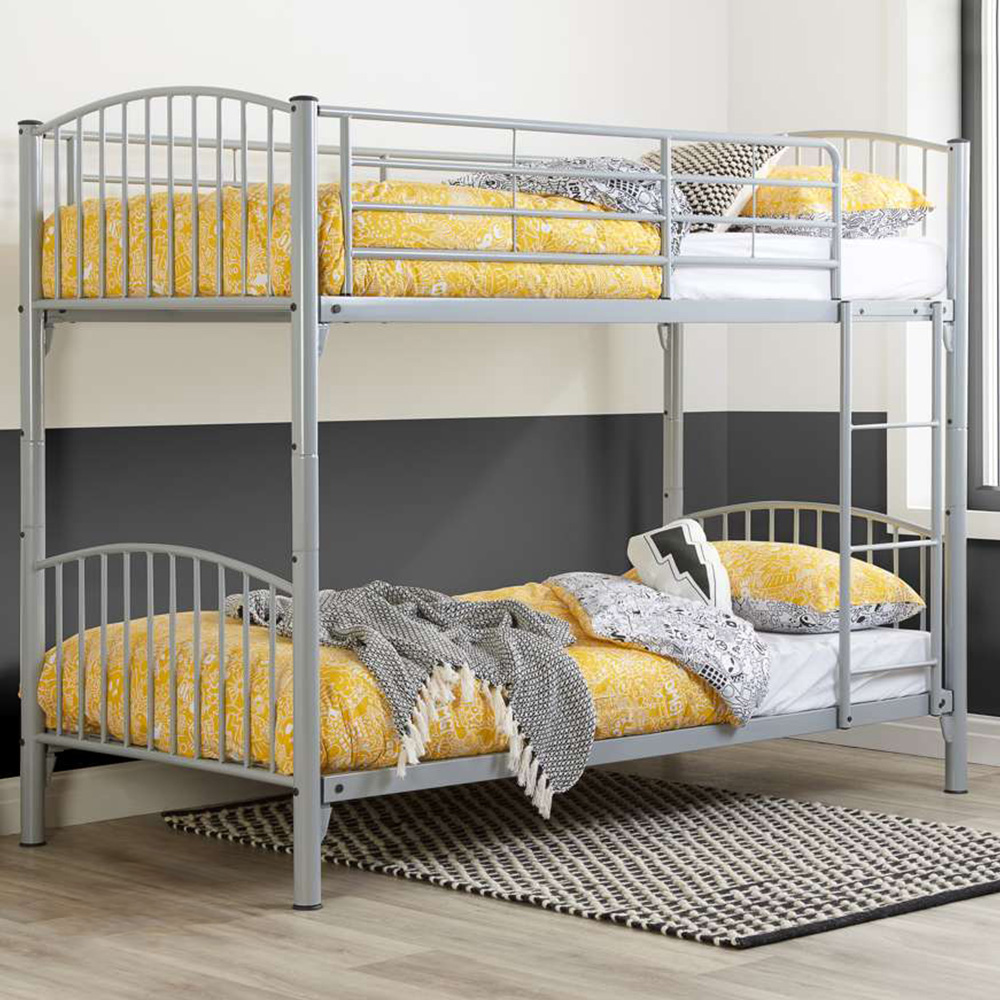 Corfu Silver Steel Bunk Bed Image 1