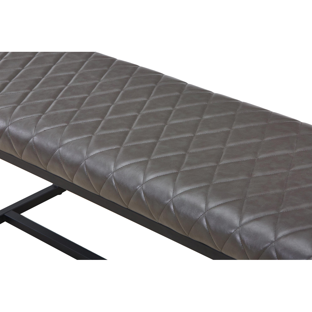 Portland Lennox Grey Cross Stitch Dining Bench Image 6