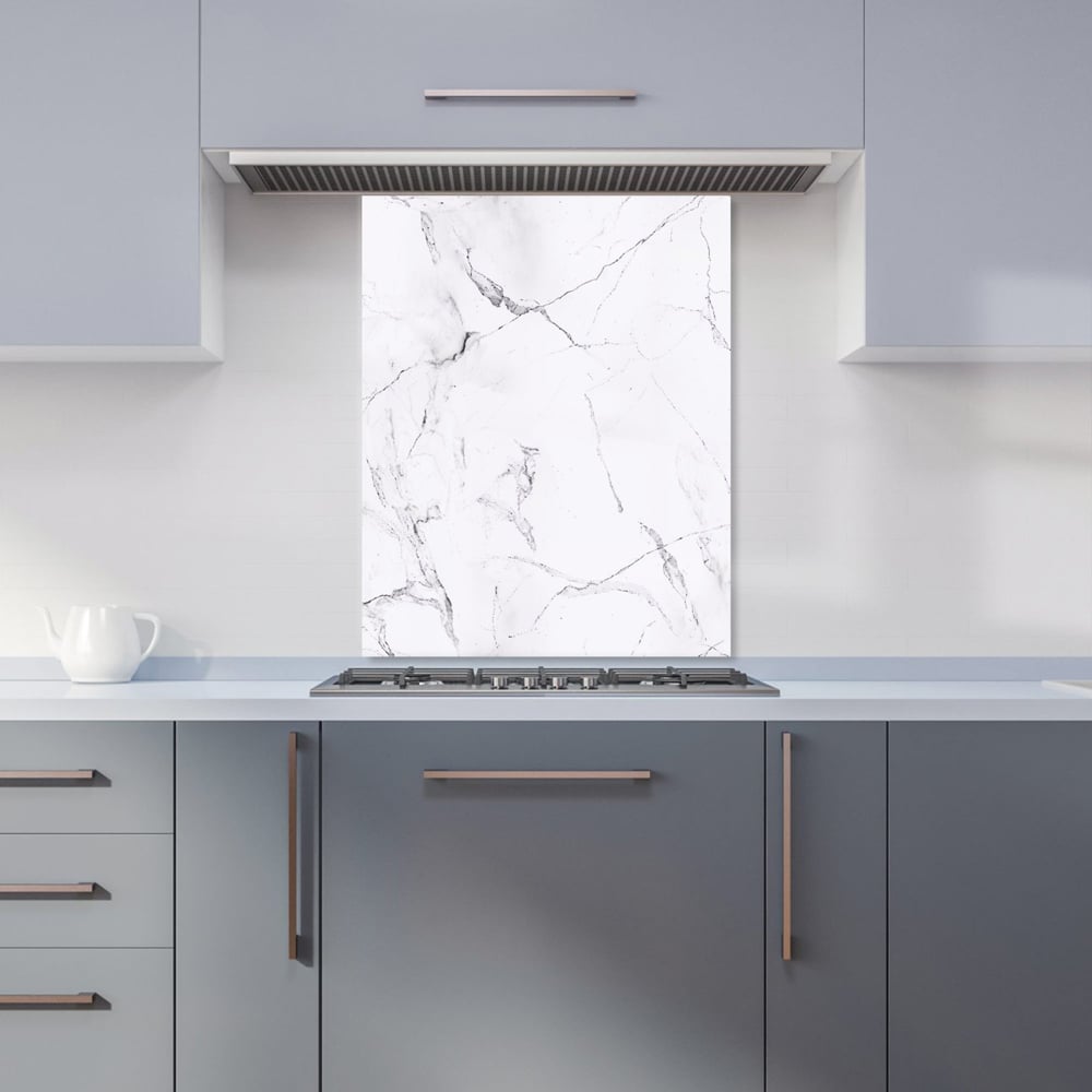 Warren Reed Designer White Marble Effect Kitchen Splashback 75 x 60cm Image 1