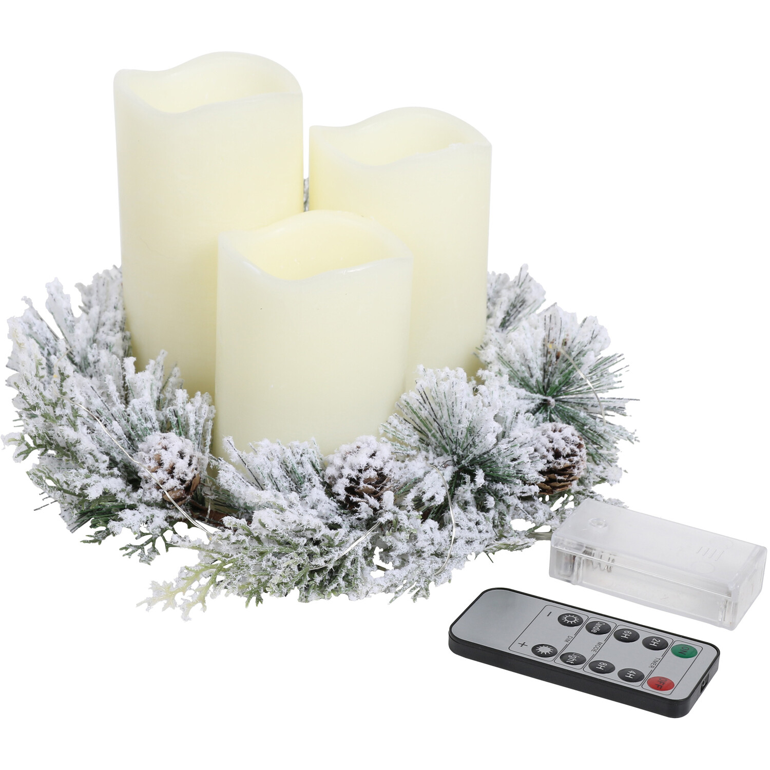 Frosted Pine LED Candle Set - Natural Image 2