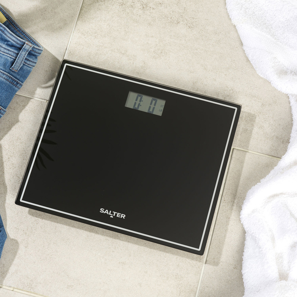 Salter Glass Compact Design Electronic Scale Black Image 2