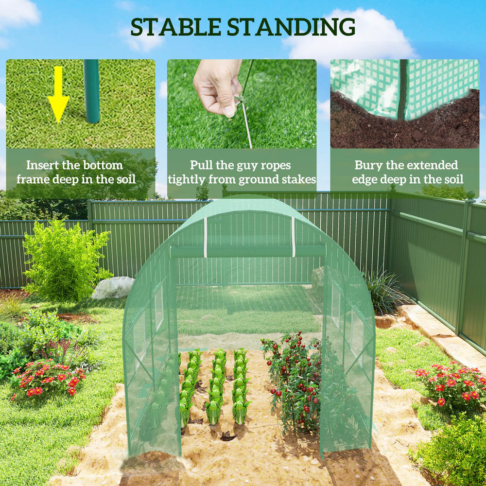 Outsunny 8 x 6.5ft Polytunnel Greenhouse Image 7