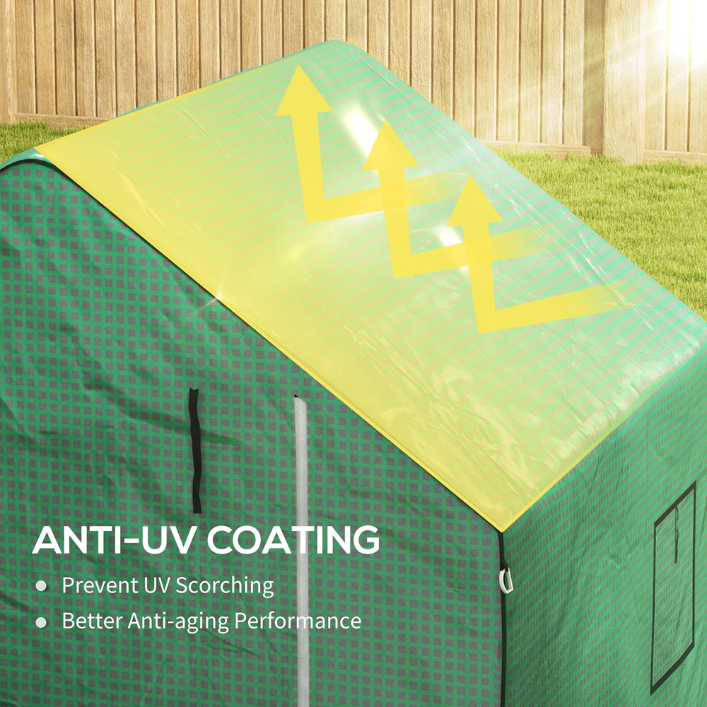 Outsunny 6.2 x 4.5 x 4.6ft Green Walk In Replacement Greenhouse Cover Image 5