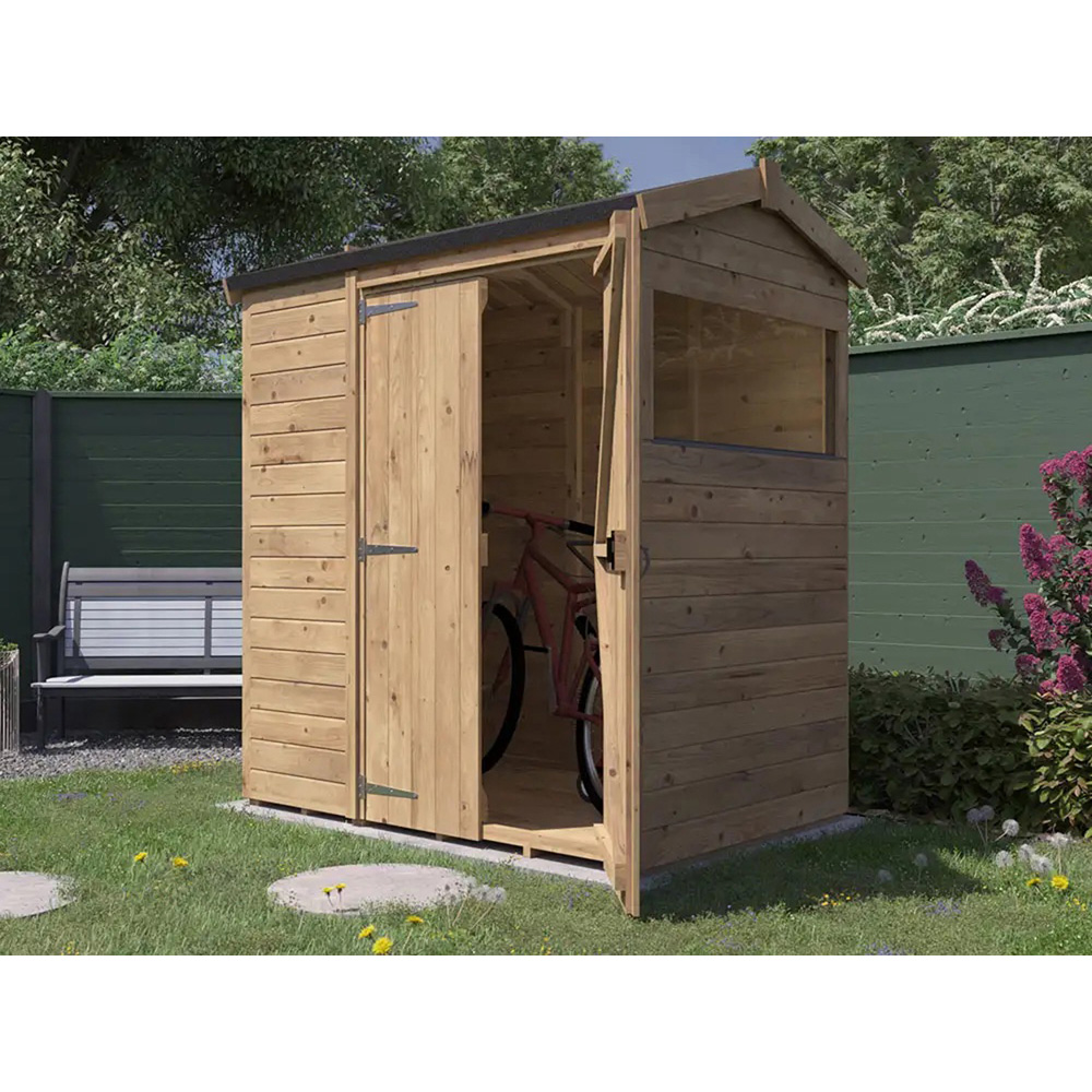 Dunster House Overlord 6 x 4ft Modular Brown Apex Garden Shed Image 2