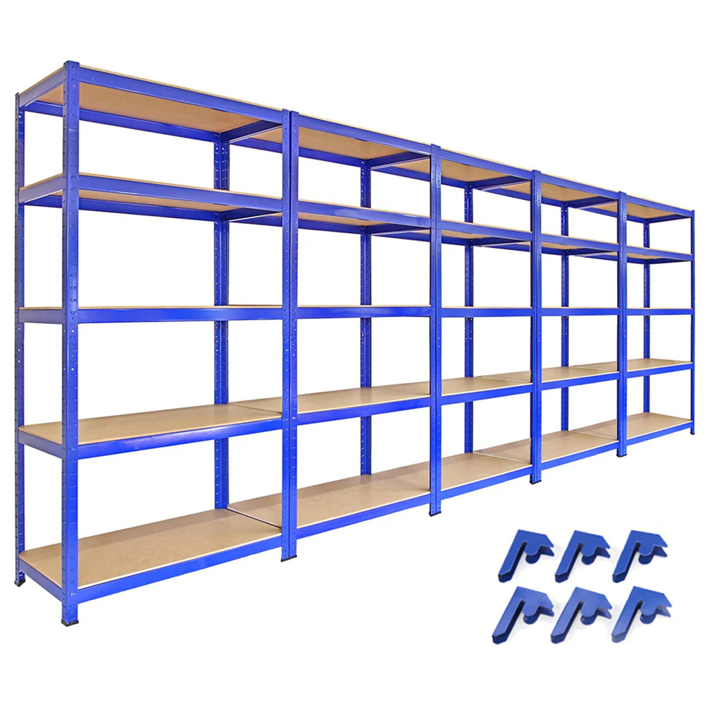 Monster Shop T-RAX Blue Metal Racking Units and Bay Connectors 180 x 90 x 45cm 5 Pack Image 1