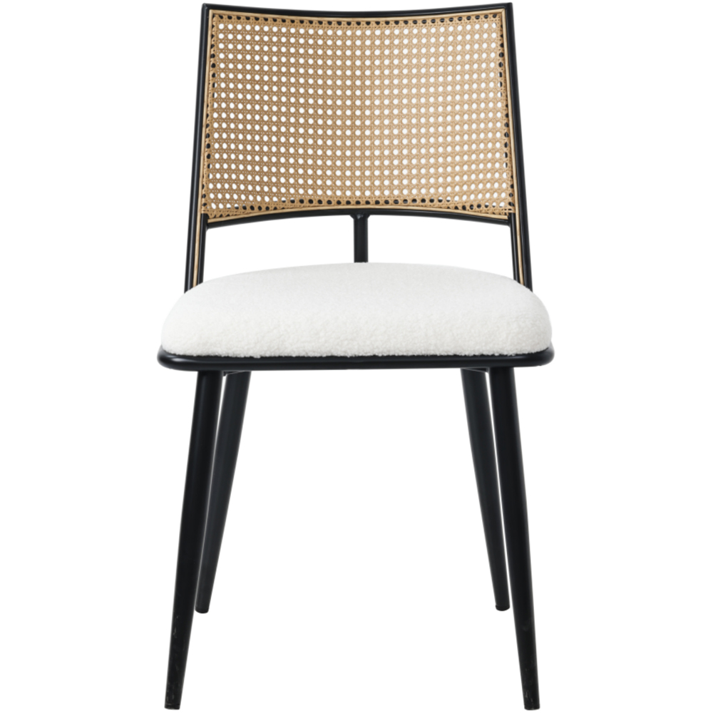 Furniture One Set of 2 White Rattan Mid-Century Dining Chair Image 3