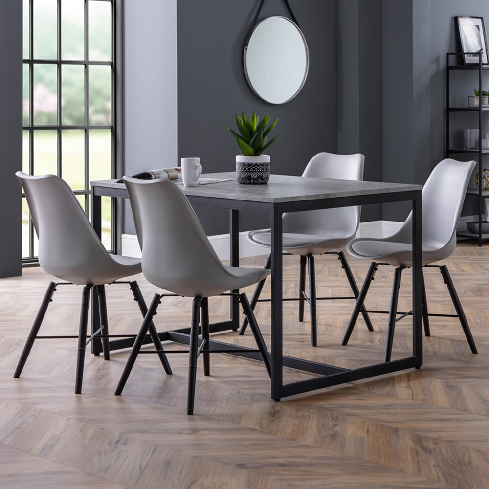 Julian Bowen Staten Kari Concrete Effect 4 Seater Dining Set Grey Image 1