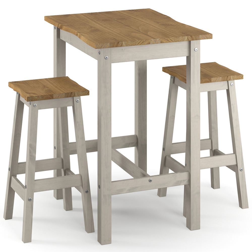 Core Products Corona 2 Seater High Breakfast Table Set Grey Image 2