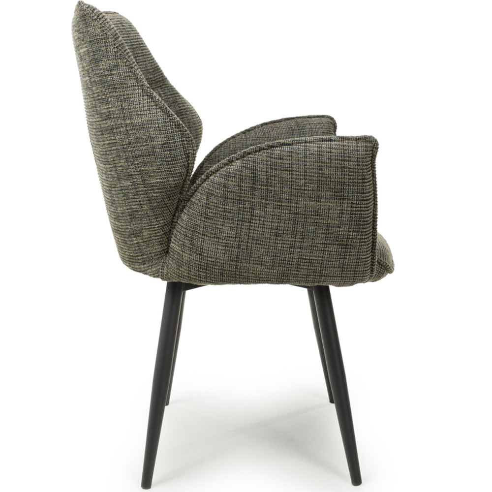 Baltimore Set of 2 Tweed Green Swivel Dining Chair Image 4