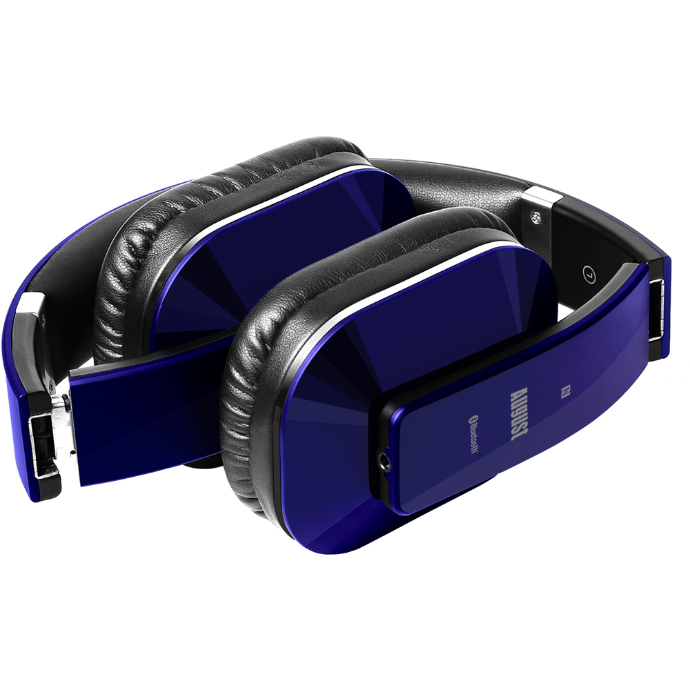 August EP650L Blue Wireless Low Latency NFC Bluetooth Headphones with Mic Image 2