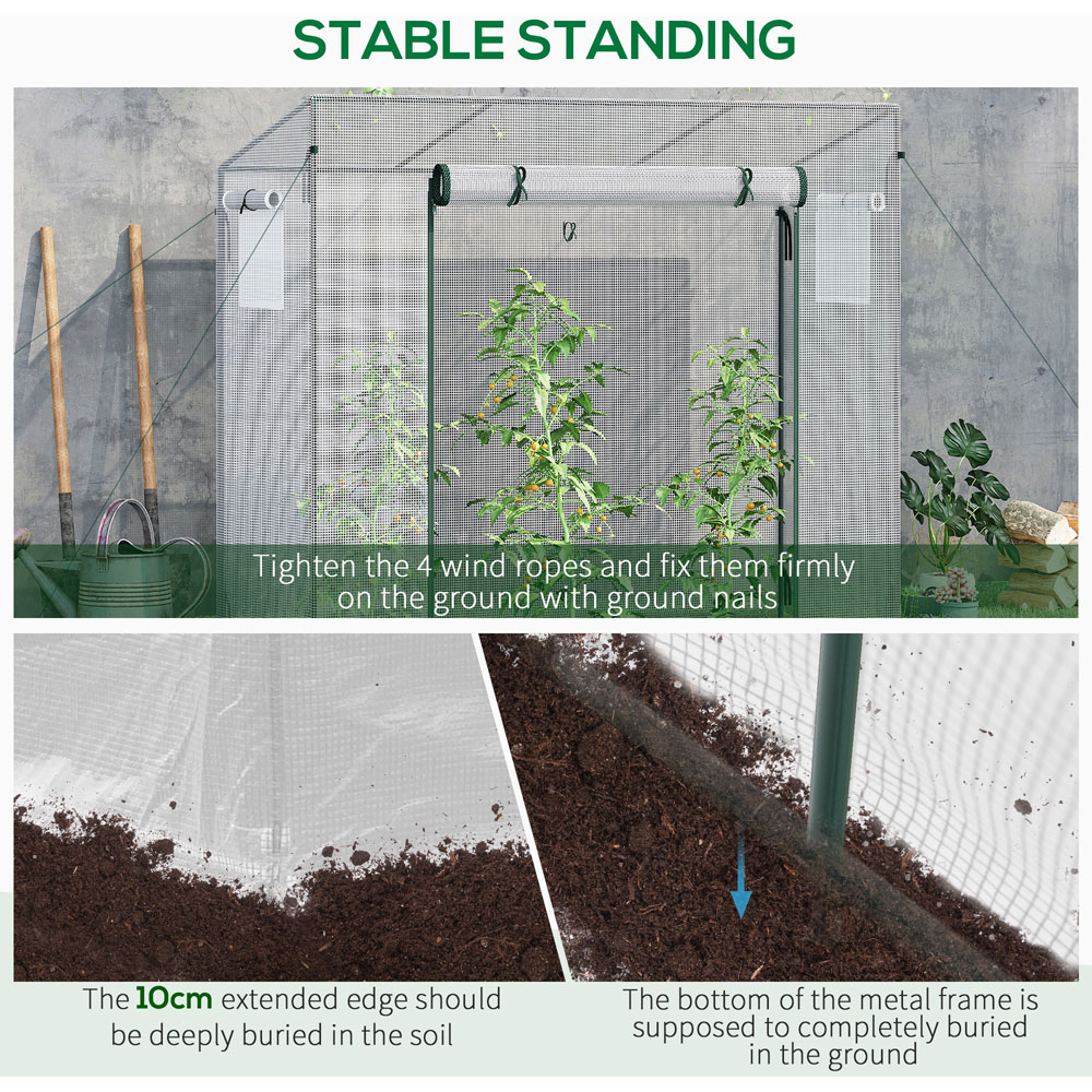 Outsunny White 6.5 x 2.5ft Walk In Greenhouse Image 5