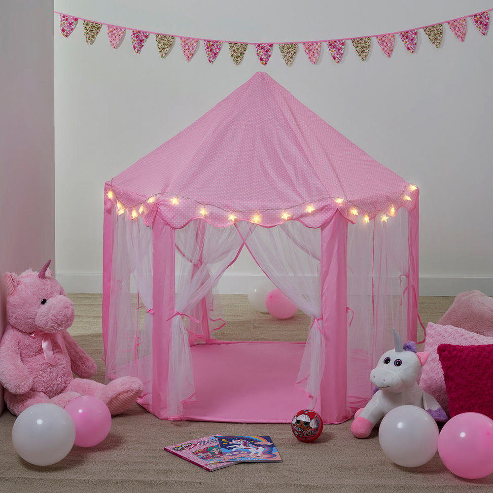 Pink Princess Tent with Lights Pink Image 2