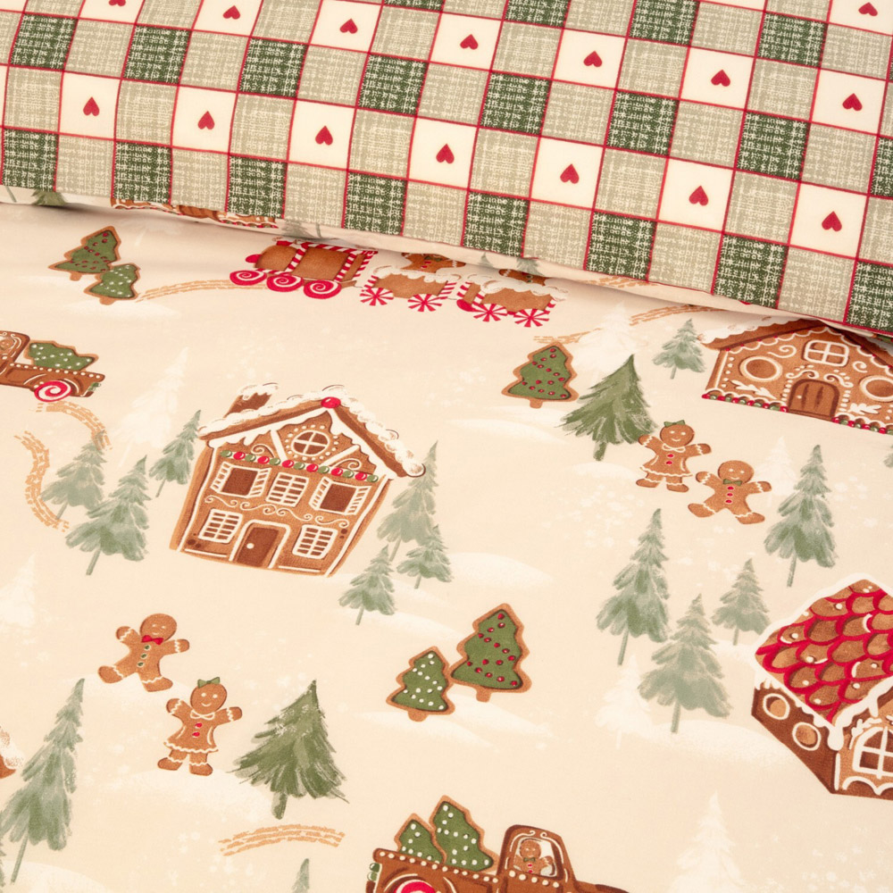 Gingerbread Town Duvet Set Natural Single Image 4