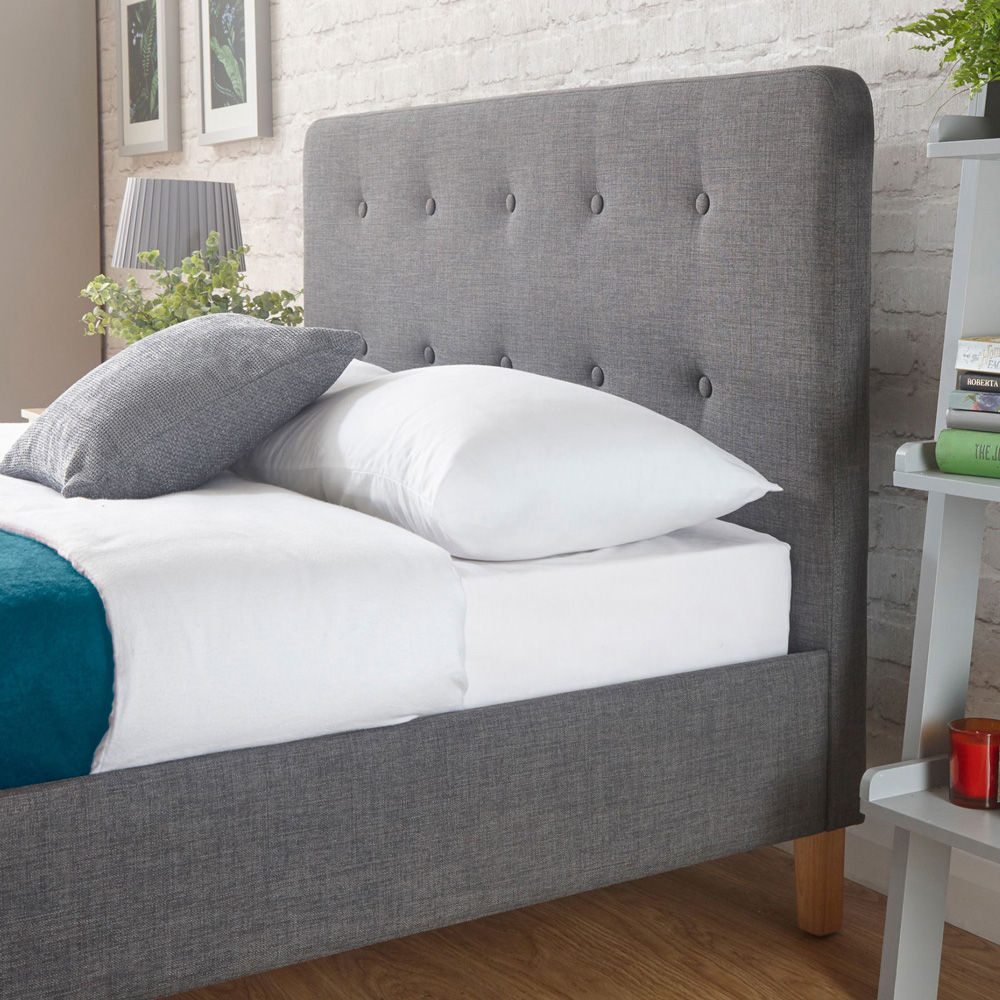 Home Source Ashbourne King Size Grey Bed Image 3