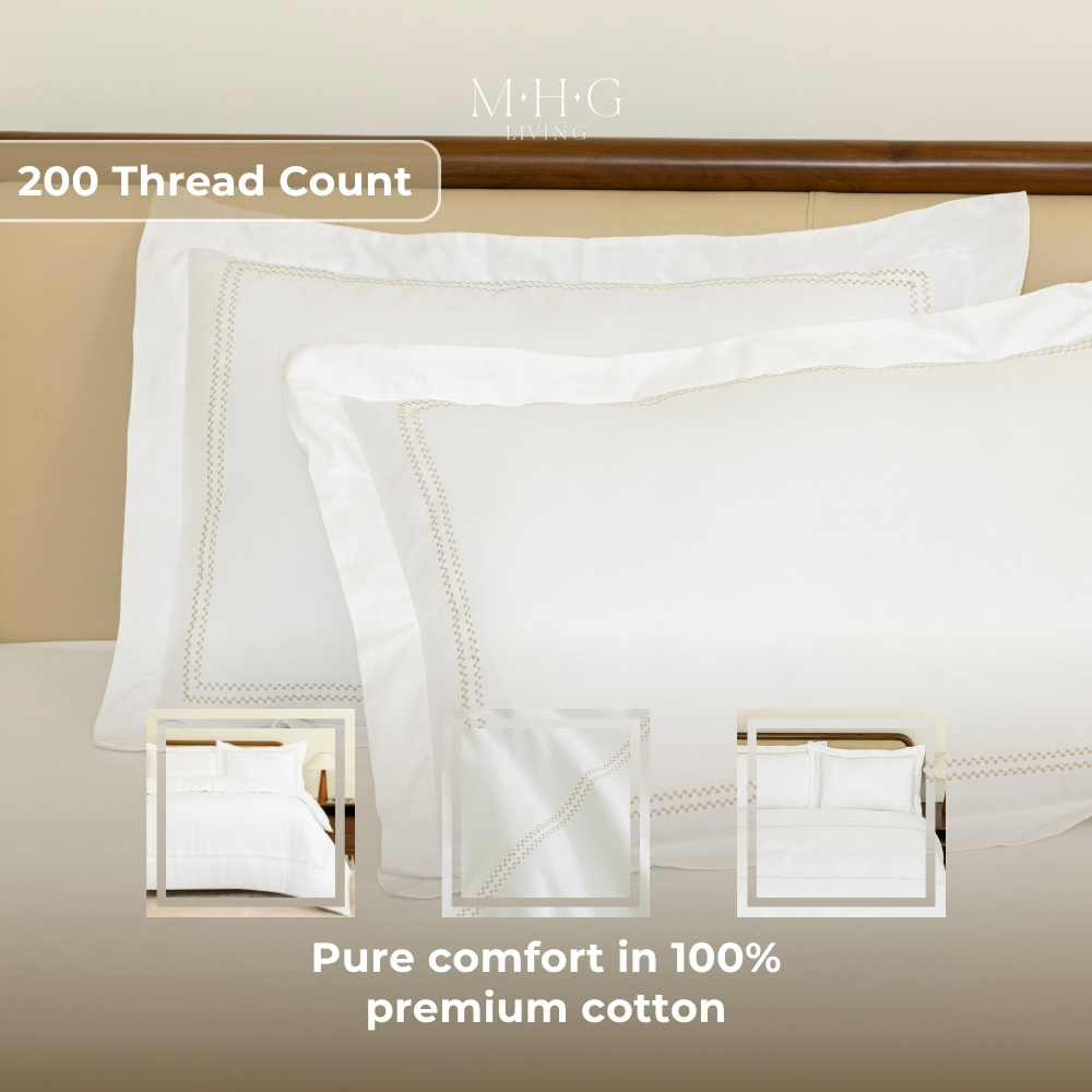 MHG Living Double Oxford Gold 200 Thread Count Duvet Cover Set Image 3