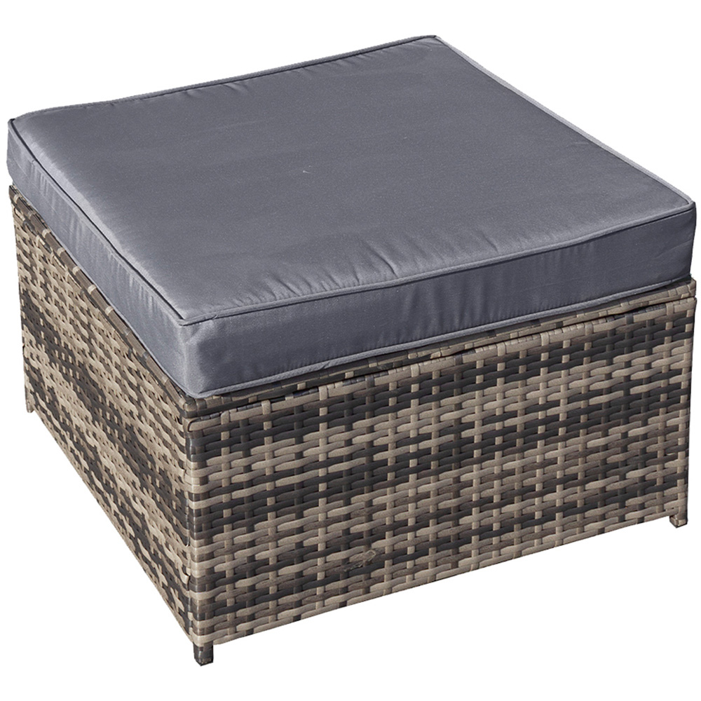 Oseasons Malta Walnut Grey Rattan Footstool Image 2