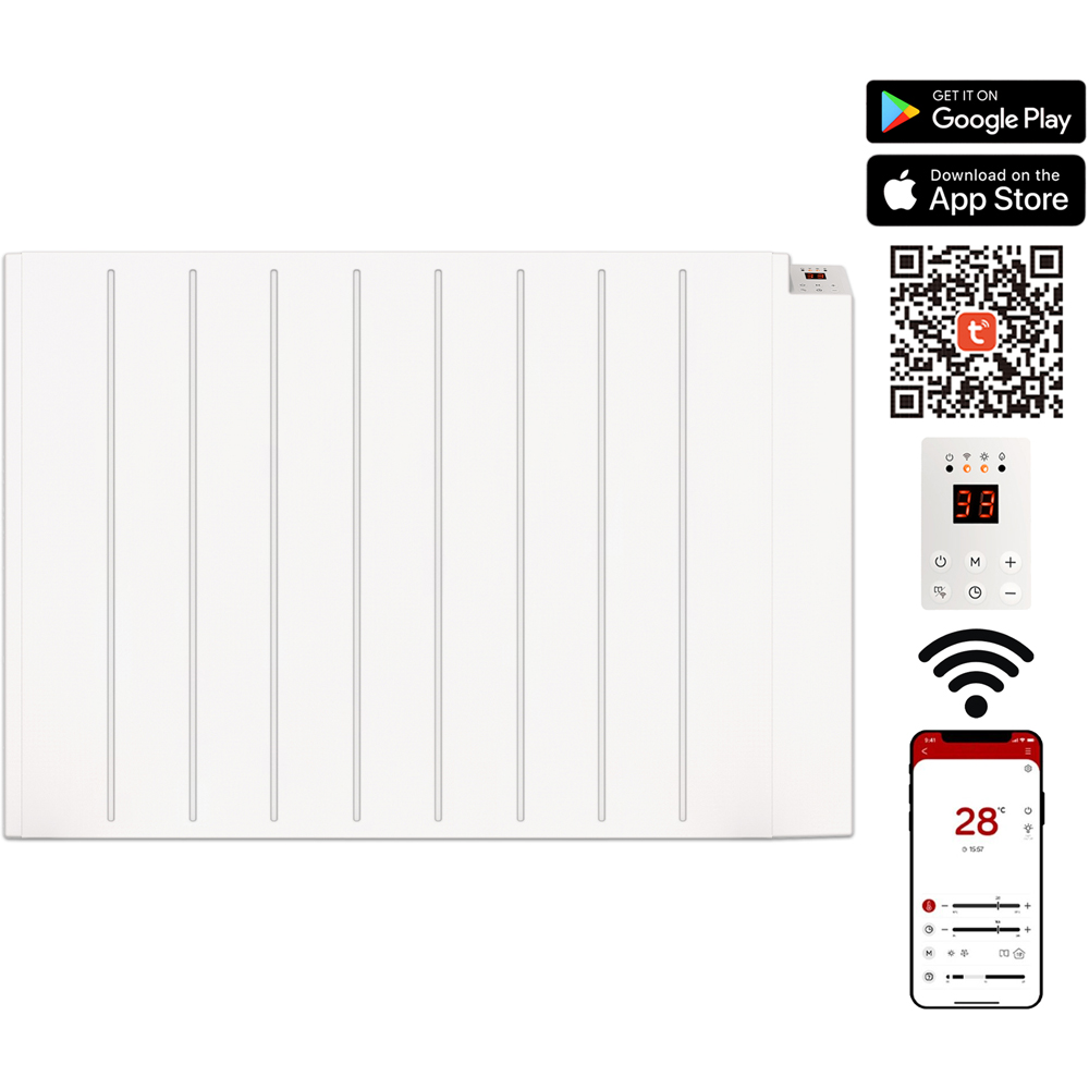 Mylek White Wi-Fi Controlled Panel Heater 2000W Image 7