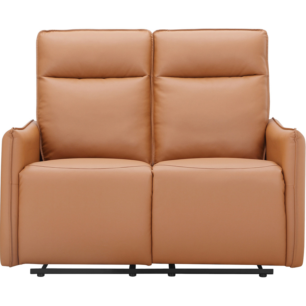 Dorel Lugo 2 Seater Cognac PU Manual Recliner Sofa Image 3