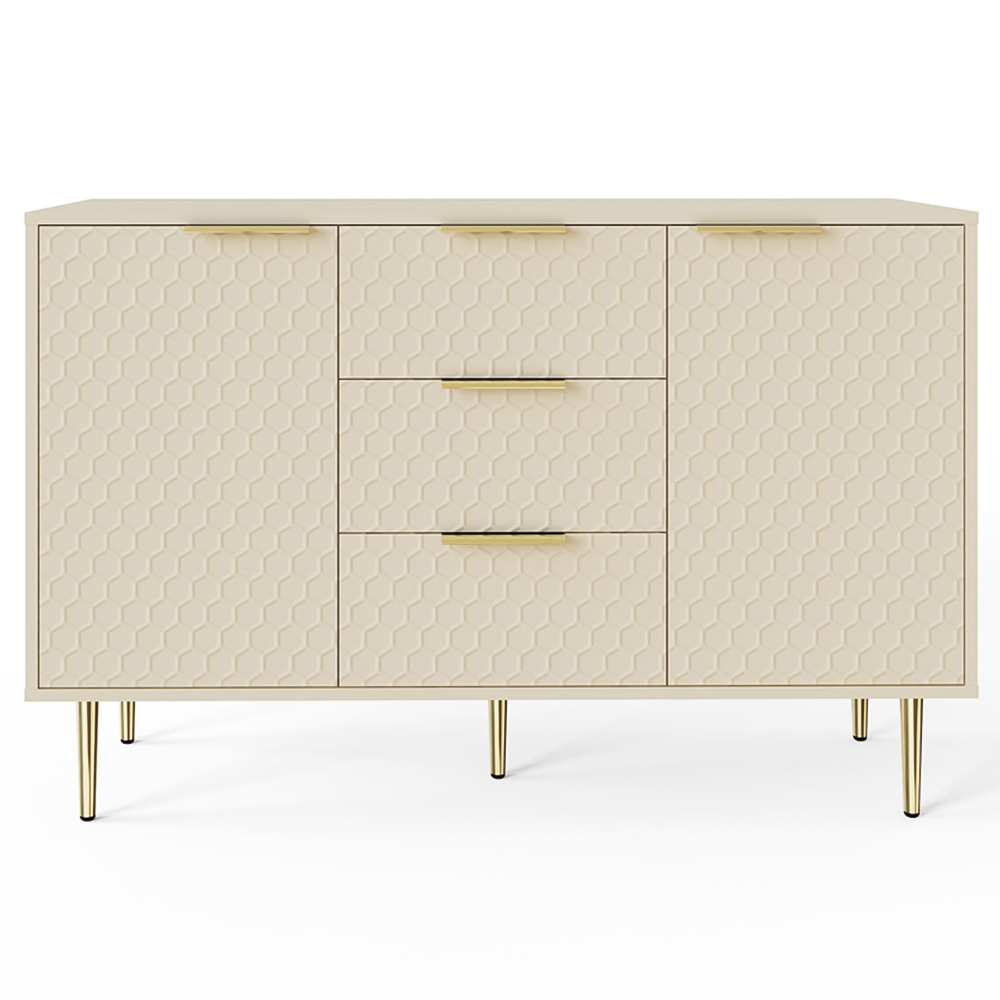 GFW Azariah 2 Door 3 Drawer Ivory Large Sideboard Image 3
