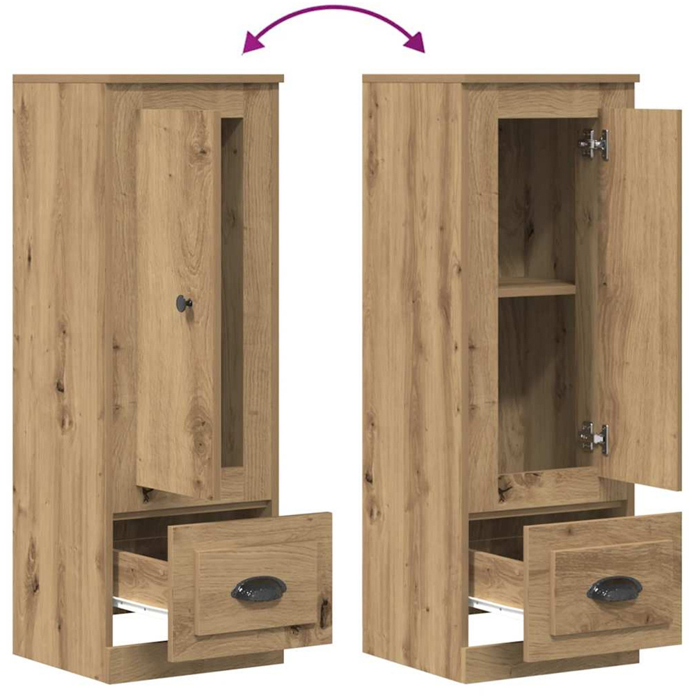 vidaXL Single Door Single Drawer Artisan Oak Highboard Image 8