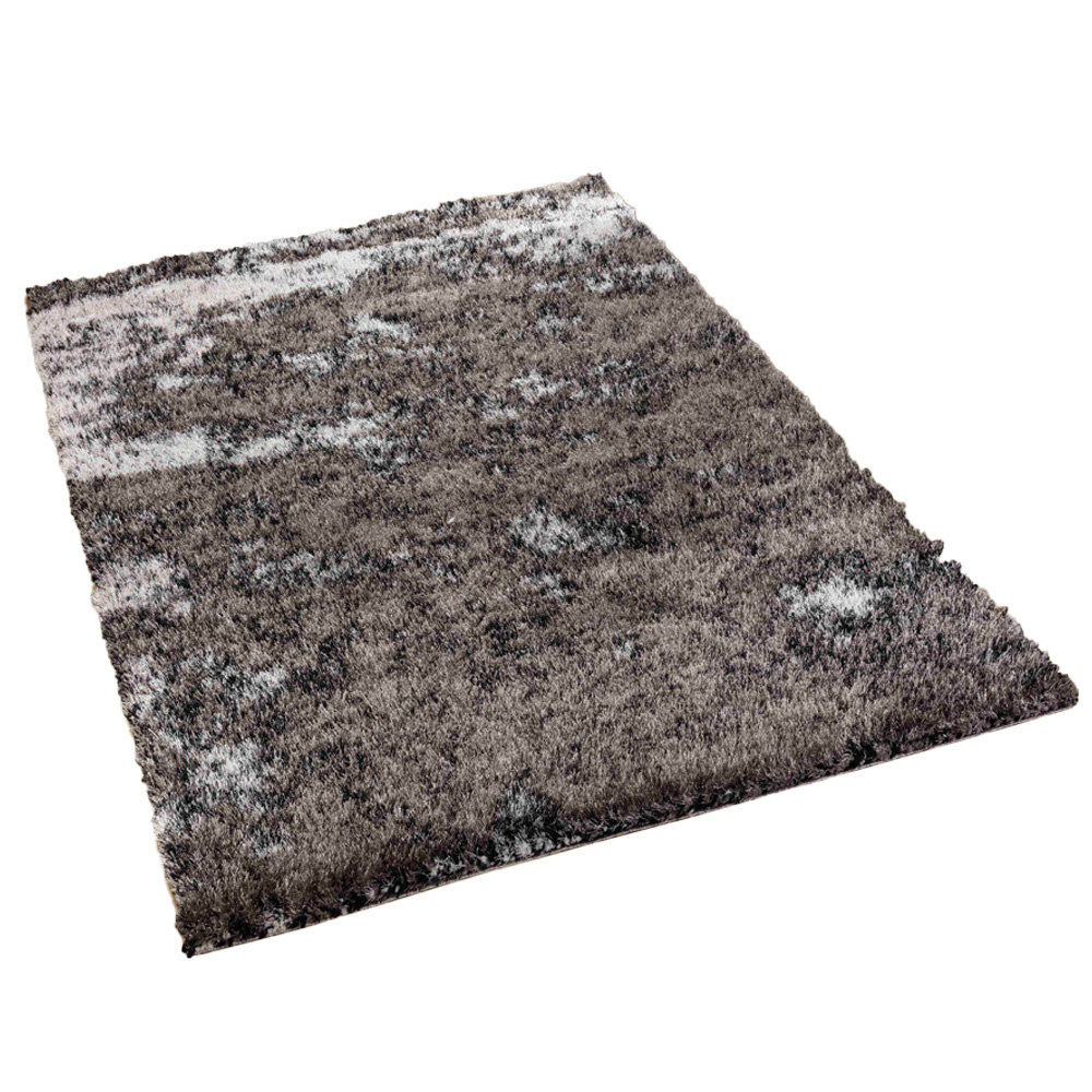 Desire Rug Modern Silver Two Tone Shimmer Soft Shaggy Area Rug 160 x 230cm Image 1