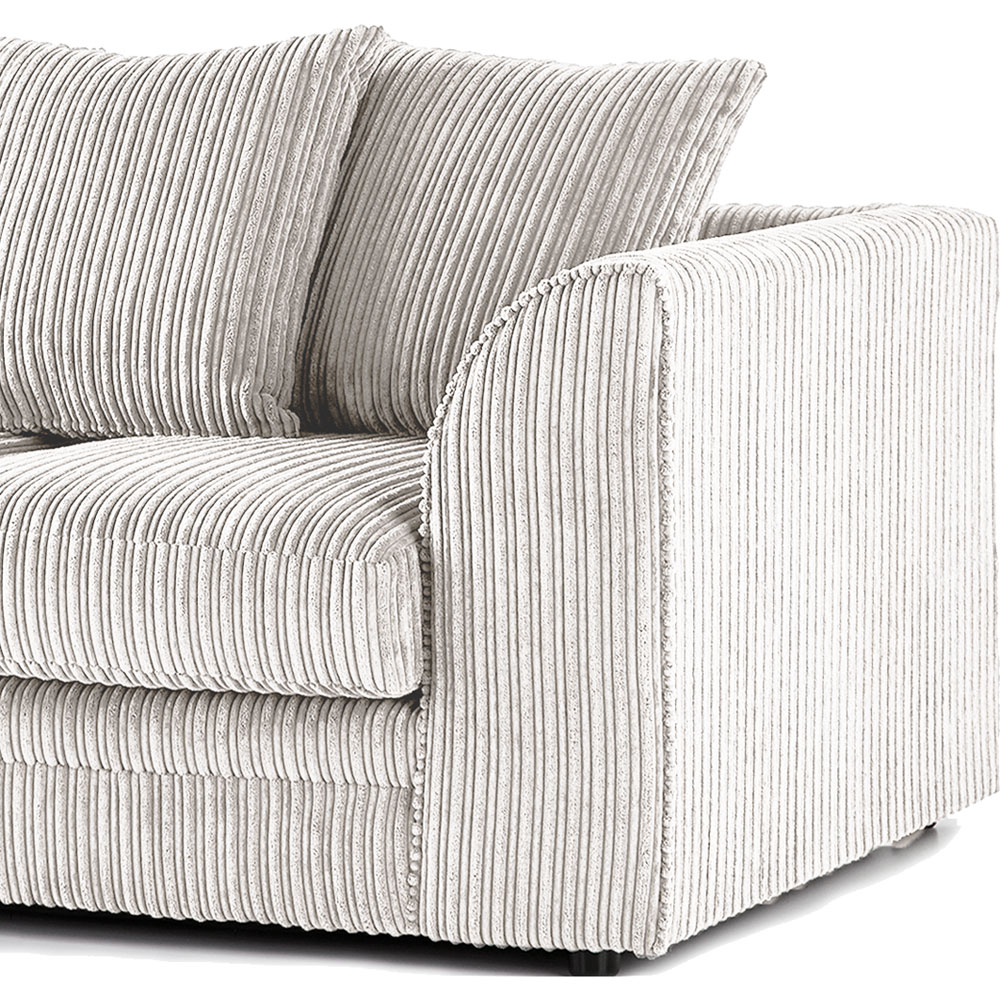 Luxor 3 Seater Silver Jumbo Cord Scatter Back Sofa Image 4