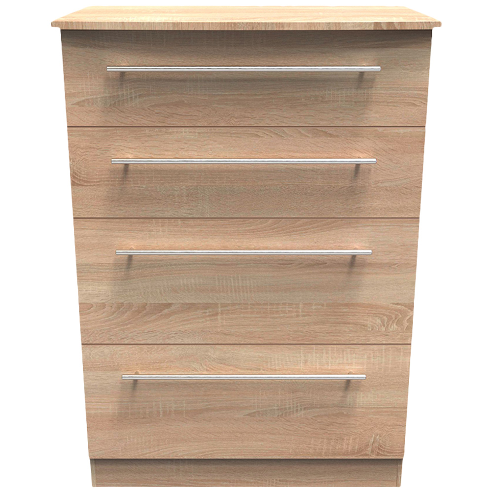 Crowndale Sherwood 4 Drawer Bardolino Oak Deep Chest of Drawers Image 2