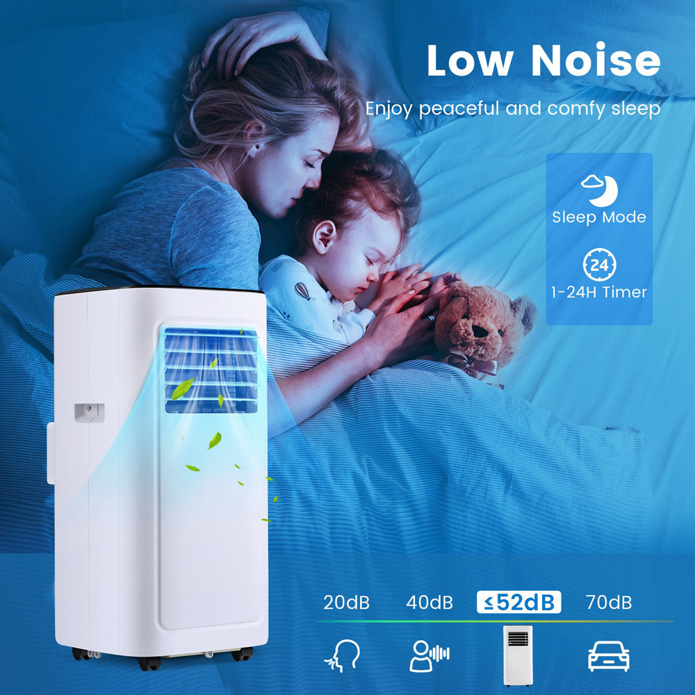 Costway White 8000BTU Portable Air Conditioner with Dehumidifier Fan Image 7