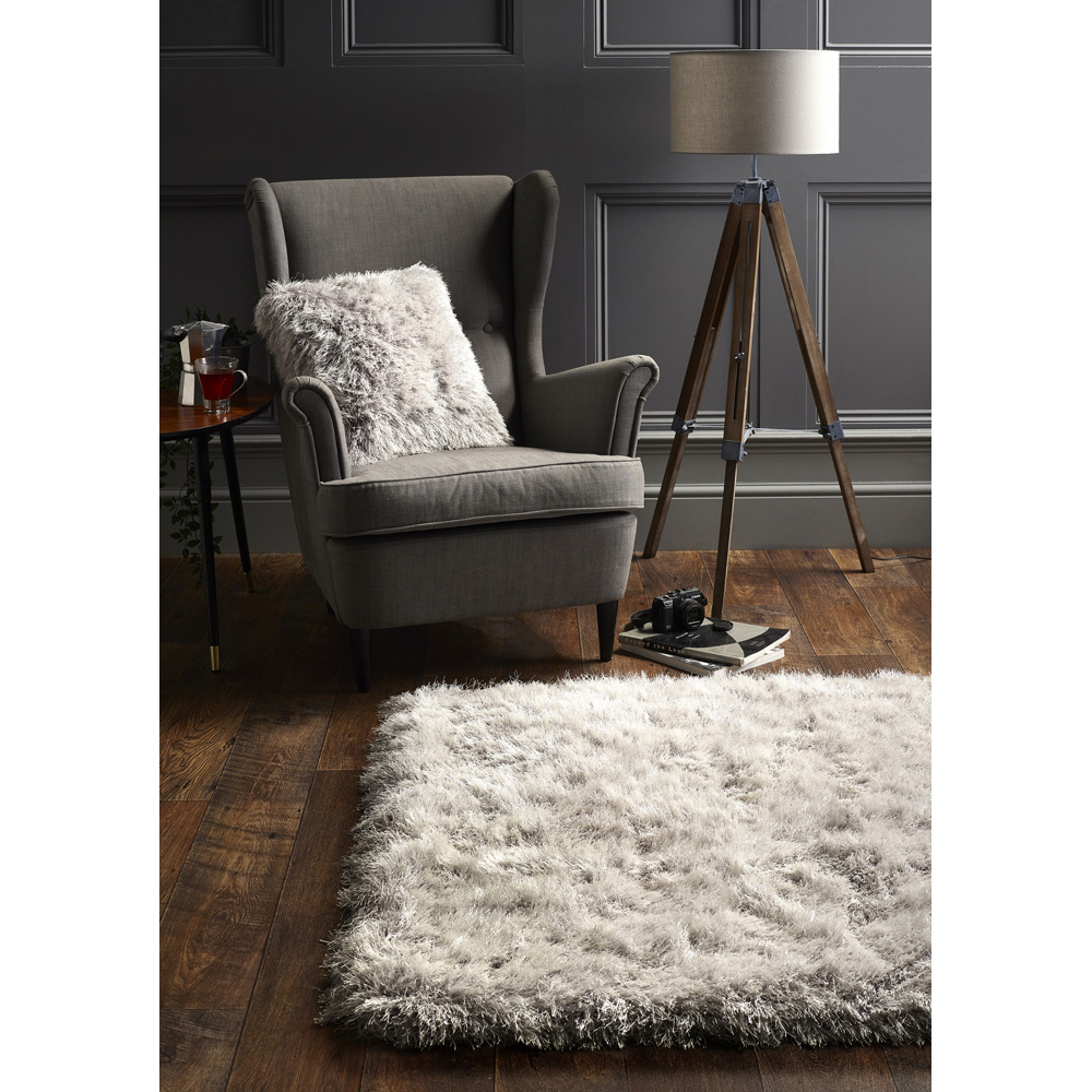 Origins Extravagance Silver Shaggy Rug 160 x 230cm Image 2