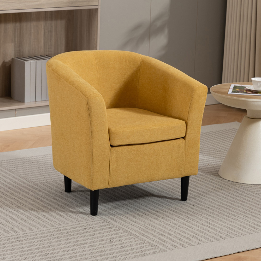Artemis Home Beulah Yellow Fabric Accent Chair Image 7