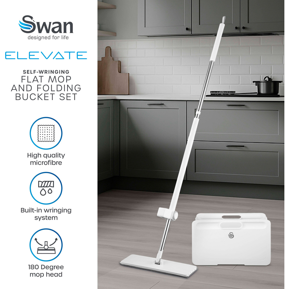 Swan Elevate Flat Mop and Bucket Set Image 4