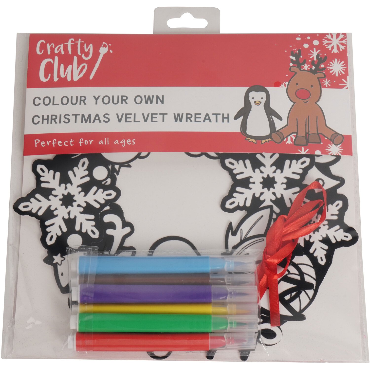 Colour Your Own Christmas Velvet Wreath Image